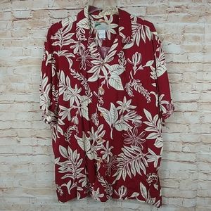 Paradise Found Hawaiian Shirt Tropical Print XL